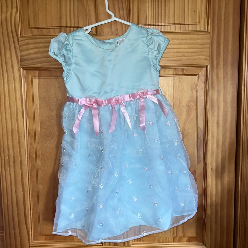 Youngland Light Teal and Pink Summer Dress [Size 6]